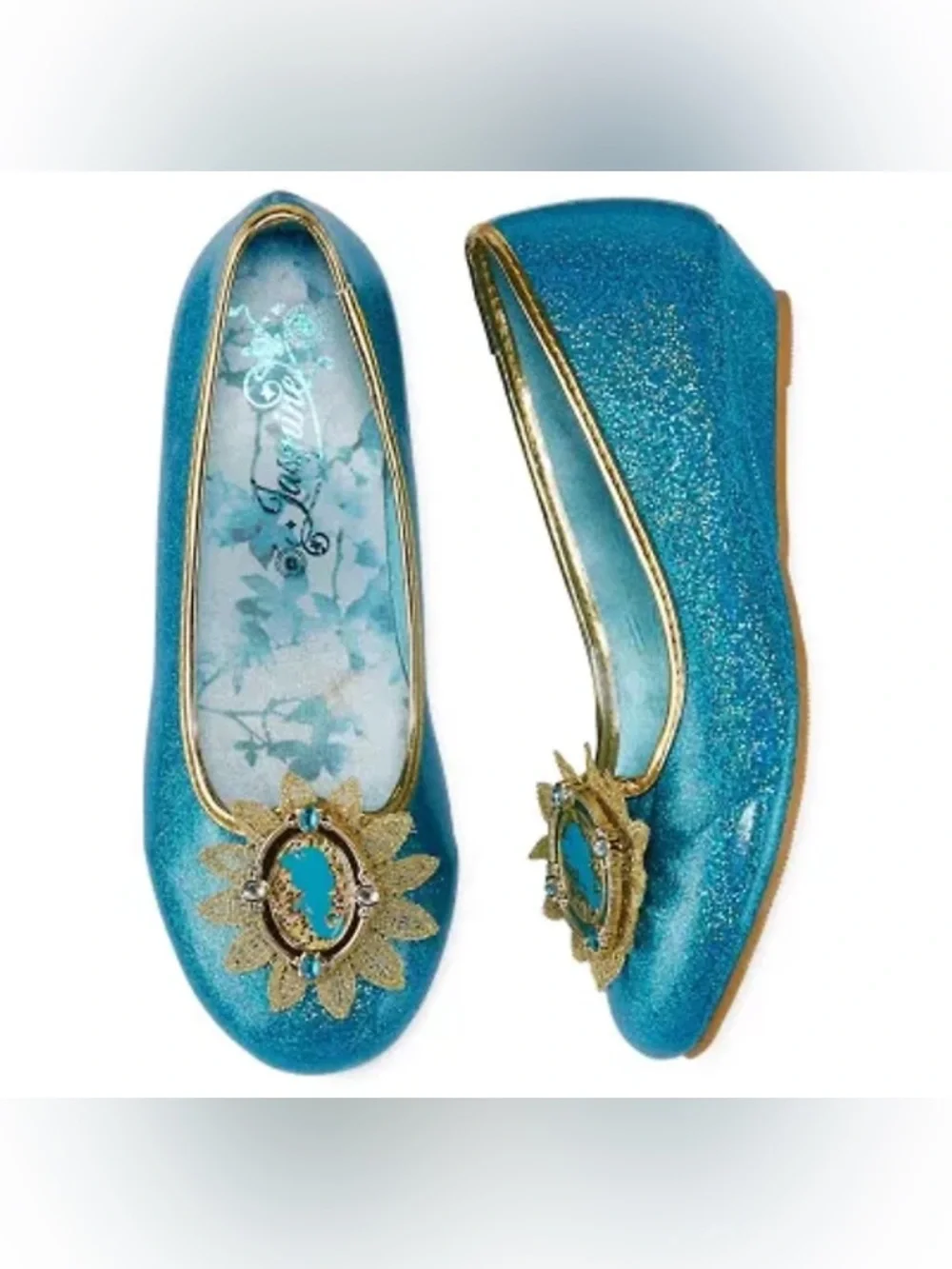 Disney Princess Jasmine Kids Costume Shoes Size Youth 2/3 NWT